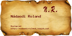 Nádasdi Roland névjegykártya