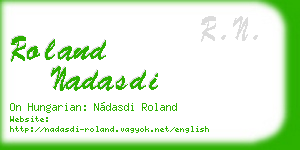 roland nadasdi business card